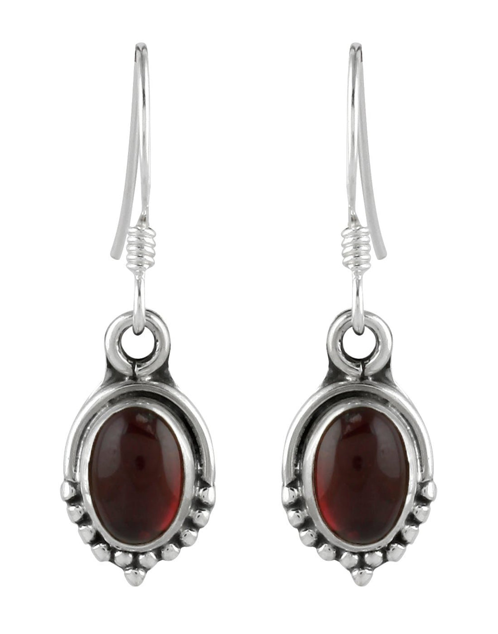 925 Sterling Silver Handmade Dangler Hanging Earrings with Precious Stone - Danglers