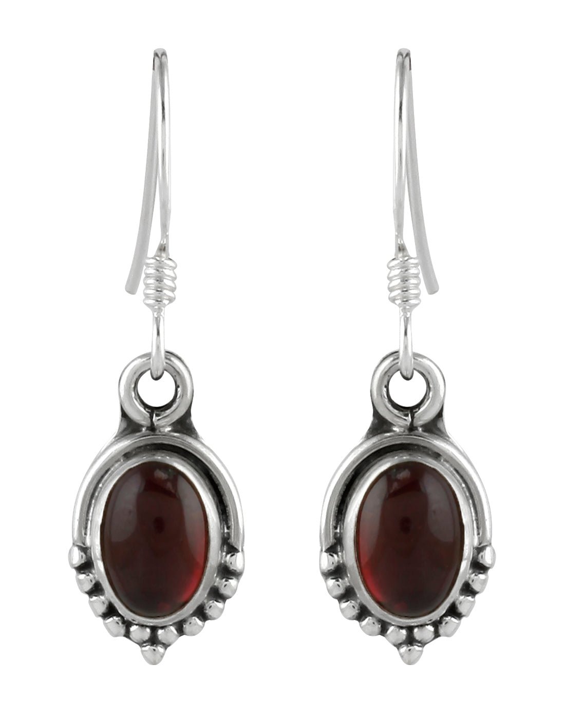 925 Sterling Silver Handmade Dangler Hanging Earrings with Precious Stone - Danglers