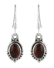 925 Sterling Silver Handmade Dangler Hanging Earrings with Precious Stone - Danglers