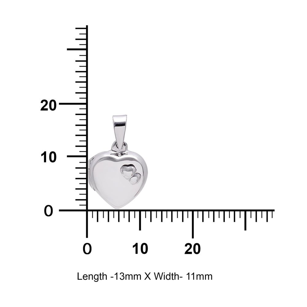 92.5 Sterling Silver Heart Shape Designer Photo Locket Pendant - Pendants