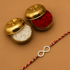 92.5 Sterling Silver Infinity Rakhi Red Thread - Bangles And Bracelets