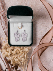 925 Sterling Silver Leaf Shape Cubic Zircon Studs - Studs