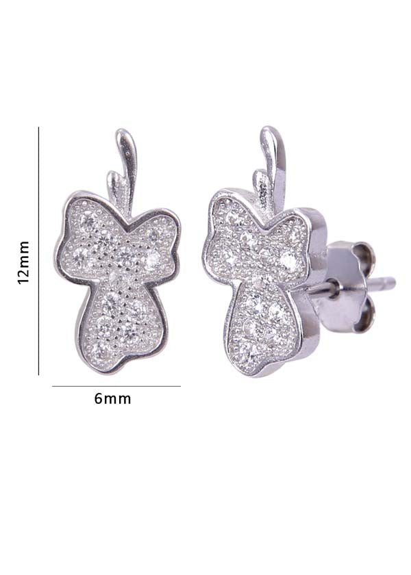 925 Sterling Silver Leaf Shape Cubic Zircon Studs - Studs