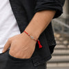 92.5 Sterling Silver Morpankh Rakhi Red Thread