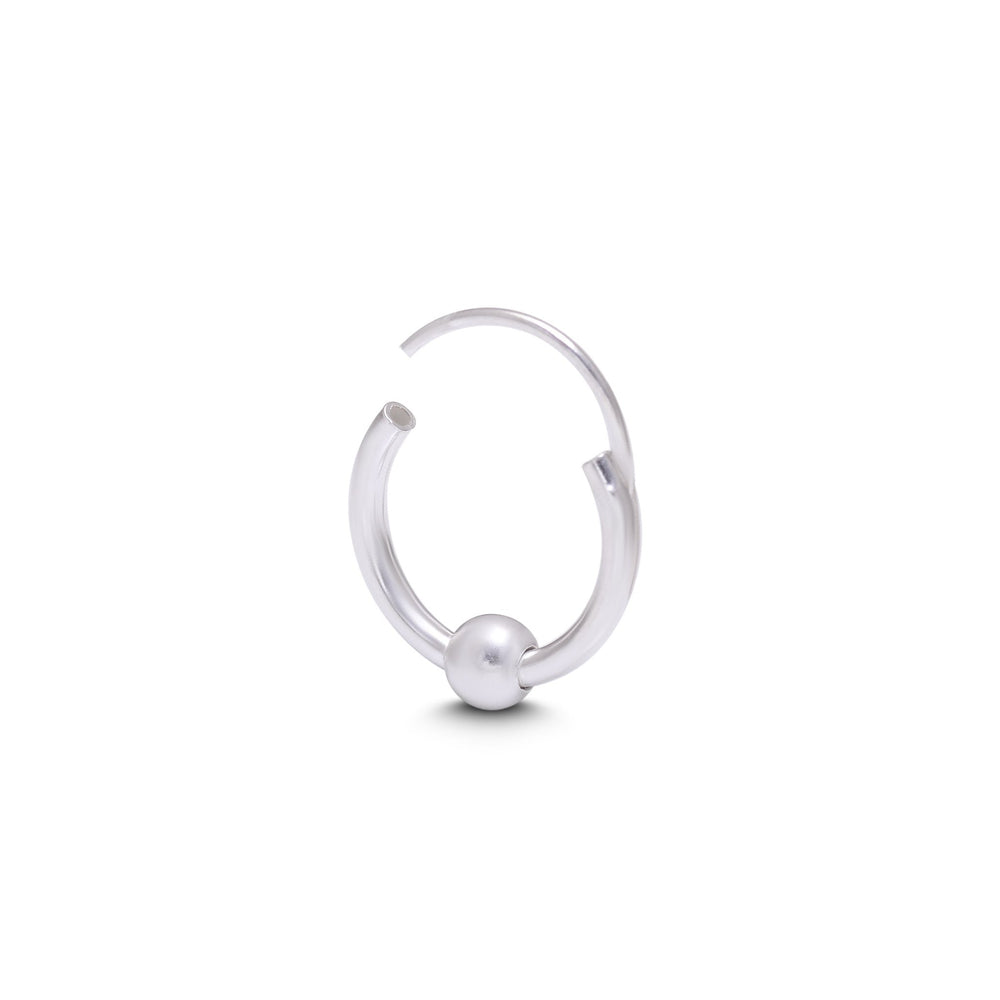92.5 Sterling Silver Nose Rings 6 mm Hoops Bali - Silver Nose Ring