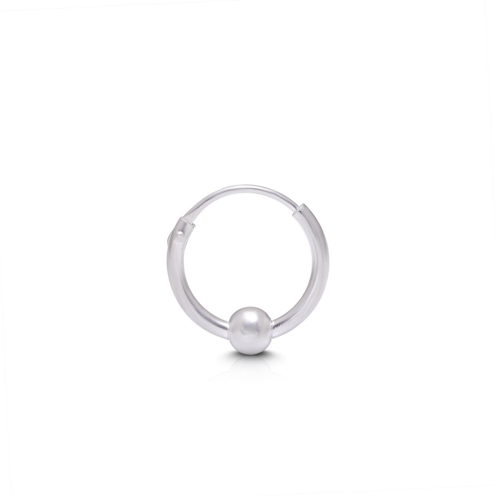 92.5 Sterling Silver Nose Rings 6 mm Hoops Bali - Silver Nose Ring