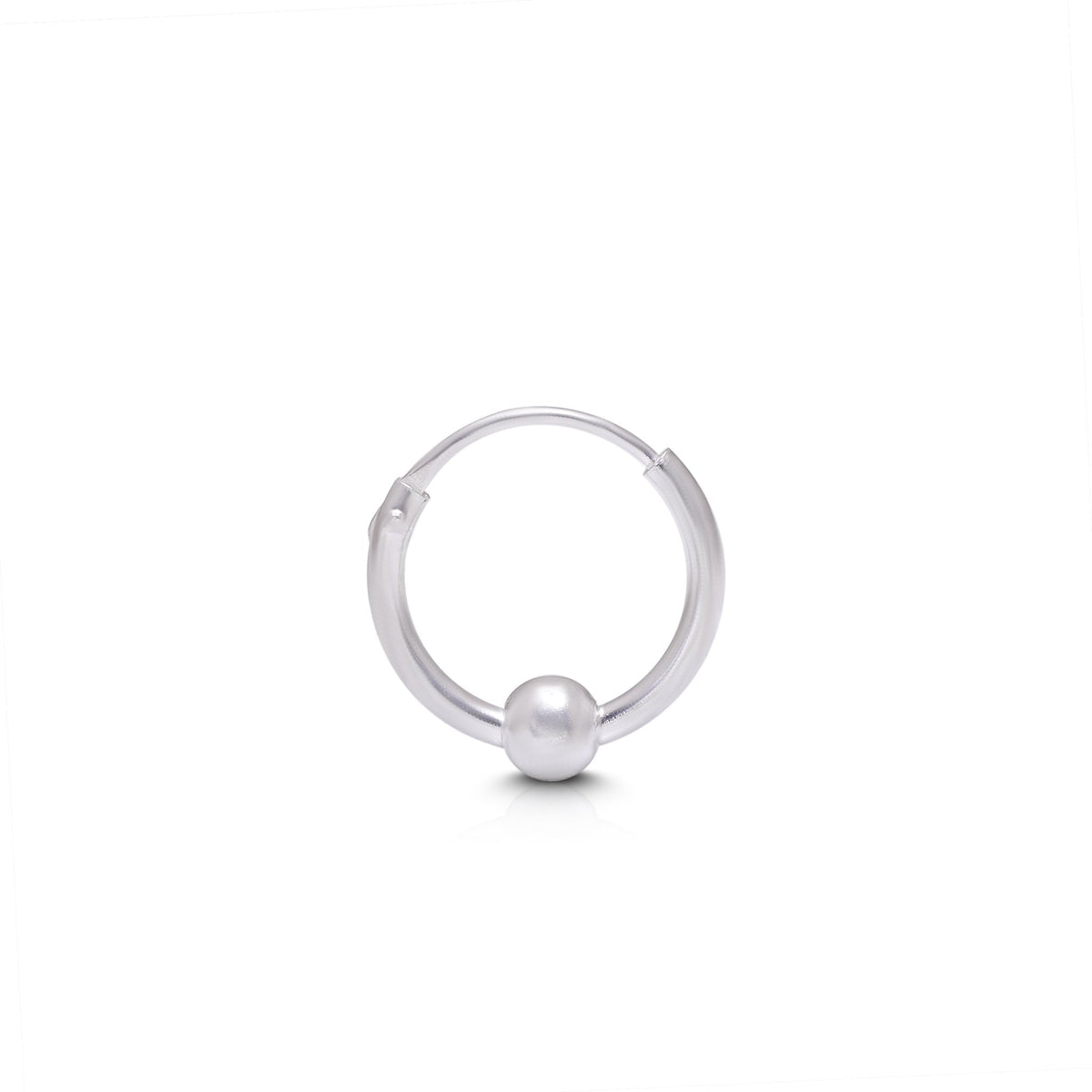 92.5 Sterling Silver Nose Rings 6 mm Hoops Bali - Silver Nose Ring