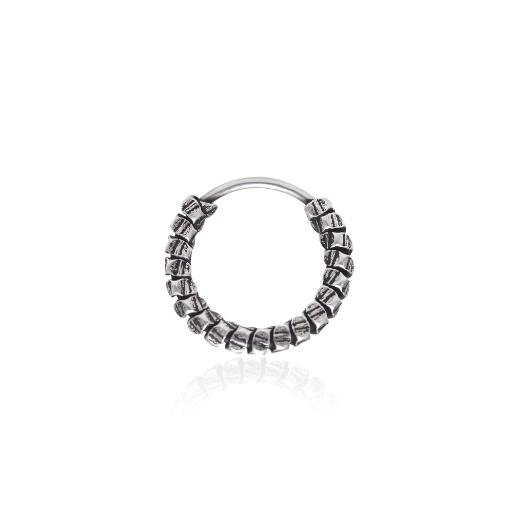 92.5 Sterling Silver Oxidized Nose Ring - Silver Nose Ring