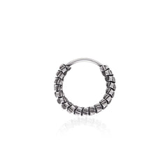 92.5 Sterling Silver Oxidized Nose Ring - Silver Nose Ring