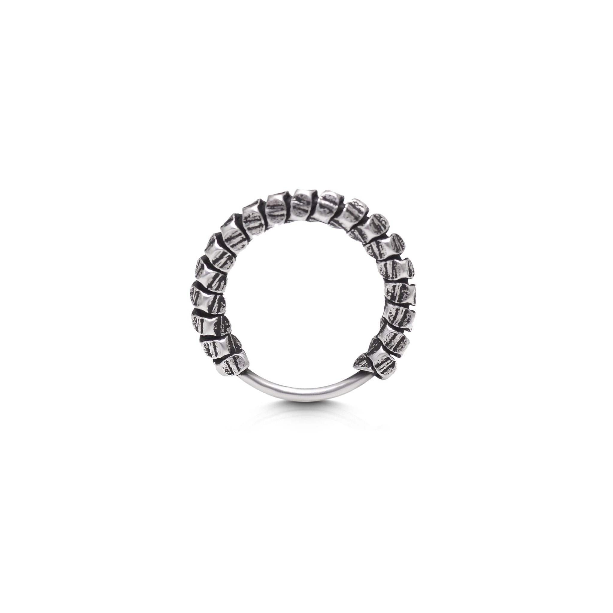 92.5 Sterling Silver Oxidized Nose Ring - Silver Nose Ring
