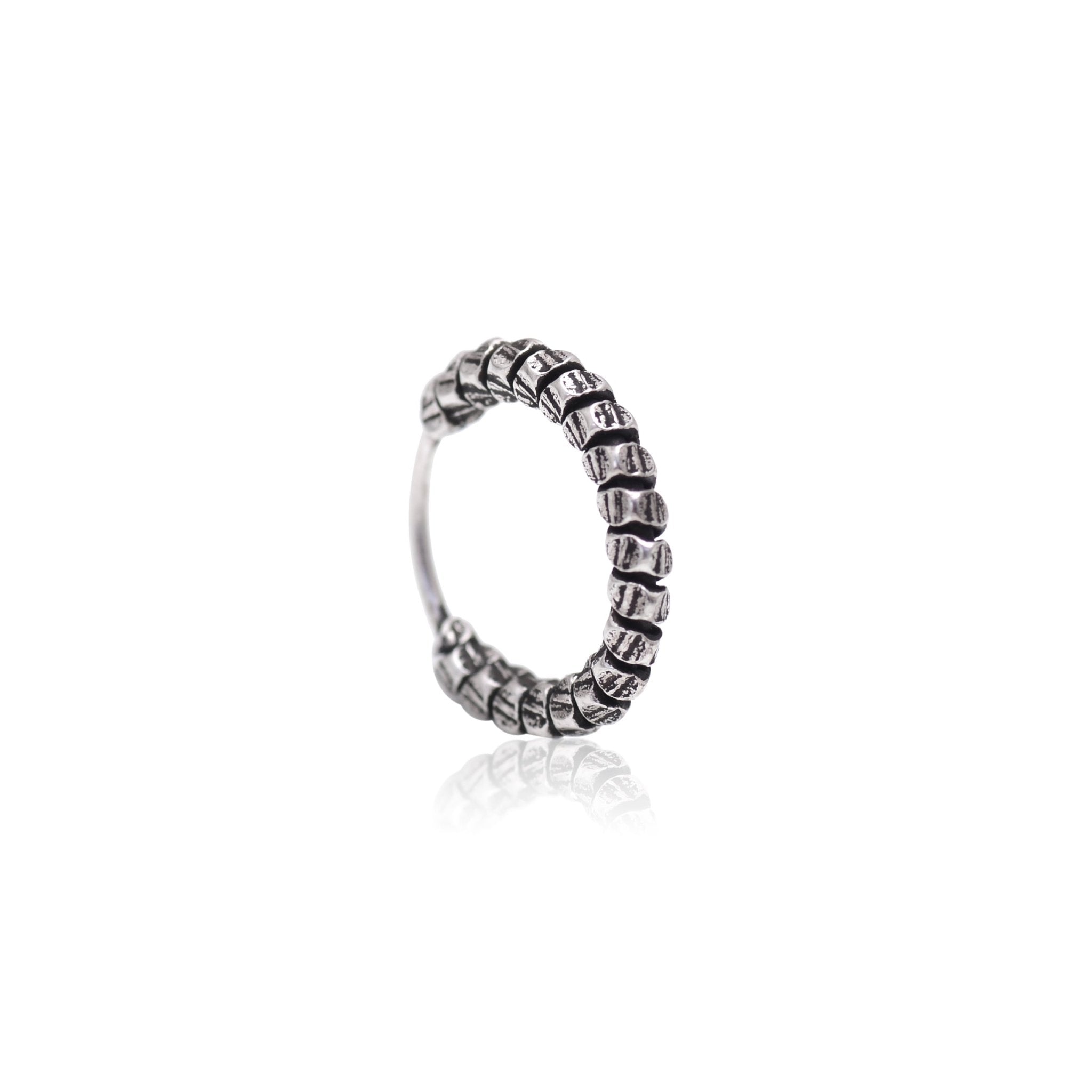 92.5 Sterling Silver Oxidized Nose Ring - Silver Nose Ring