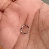 92.5 Sterling Silver Oxidized Nose Rings Hoops Bali - Silver Nose Ring