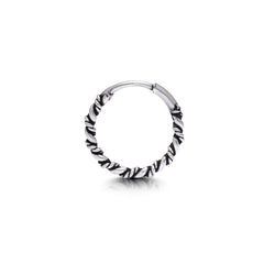 92.5 Sterling Silver Oxidized Nose Rings Hoops Bali - Silver Nose Ring