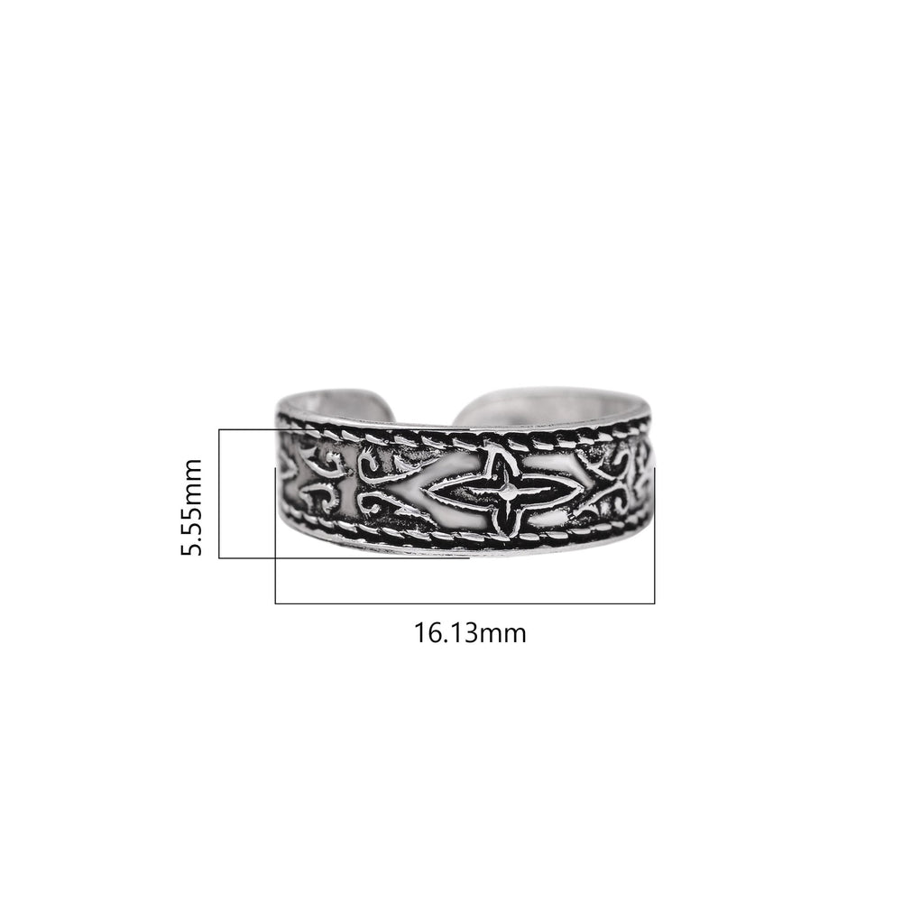 925 Sterling Silver Oxidized Toe Rings Bichiya - Toe Rings