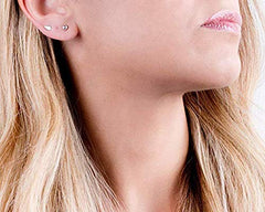 925 Sterling Silver Piercing 4 mm Hollow Ball Stud Unisex Earrings - Studs