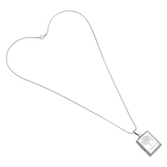 92.5 Sterling Silver Rectangle Designer Photo Locket Pendant - Pendants