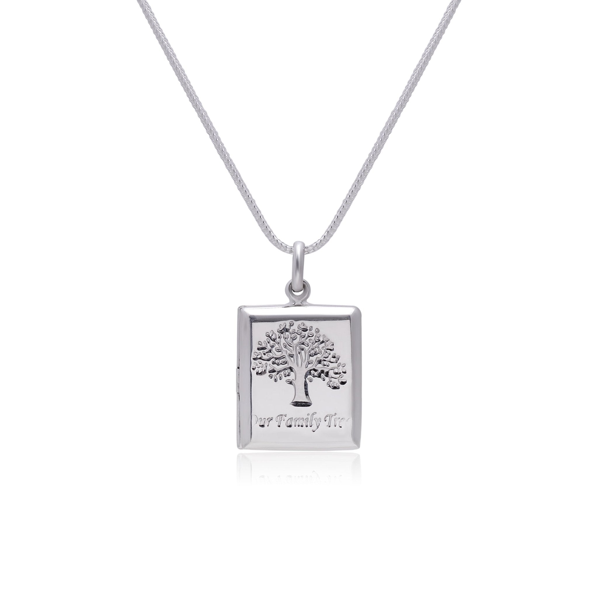 92.5 Sterling Silver Rectangle Designer Photo Locket Pendant - Pendants