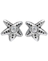 92.5 Sterling Silver Star Fish Stud Earrings