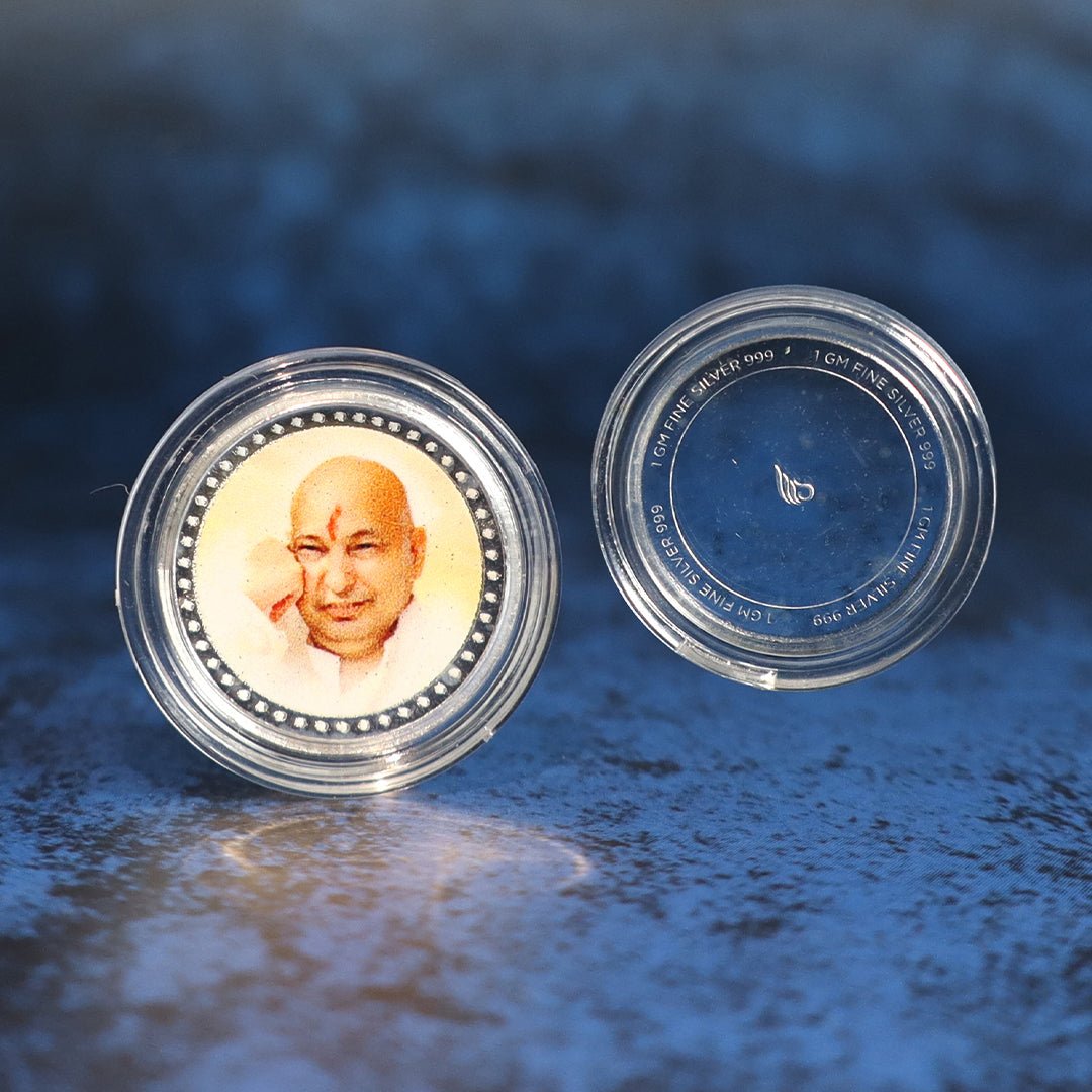 999 pure Silver 1 gm colorful UV print Guru Ji Coin - Coins and Bar