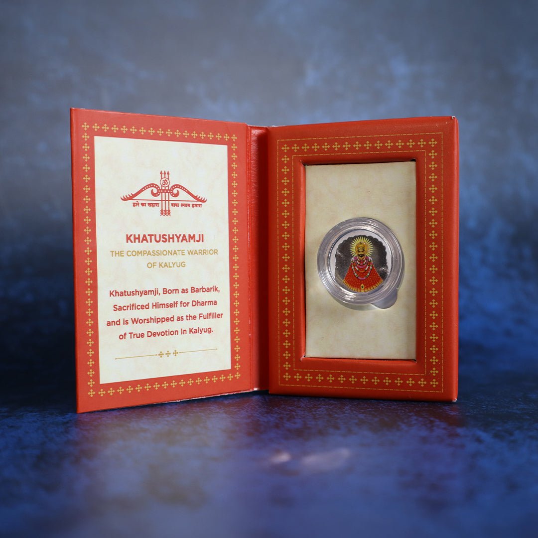 999 pure Silver 1 gm colorful UV print Khatu Shyam Ji Coin - Coins and Bar