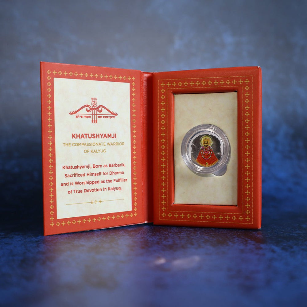 999 pure Silver 1 gm colorful UV print Khatu Shyam Ji Coin - Coins and Bar