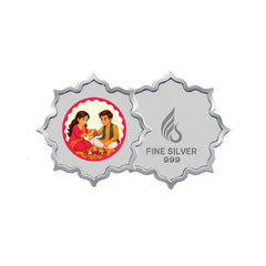 999 pure Silver 2 gm colorful UV print Rakhi RakshaBandhan Coin - Coins and Bar
