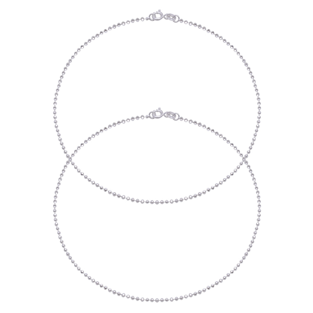 Bead Anklets in 92.5 Sterling Silver