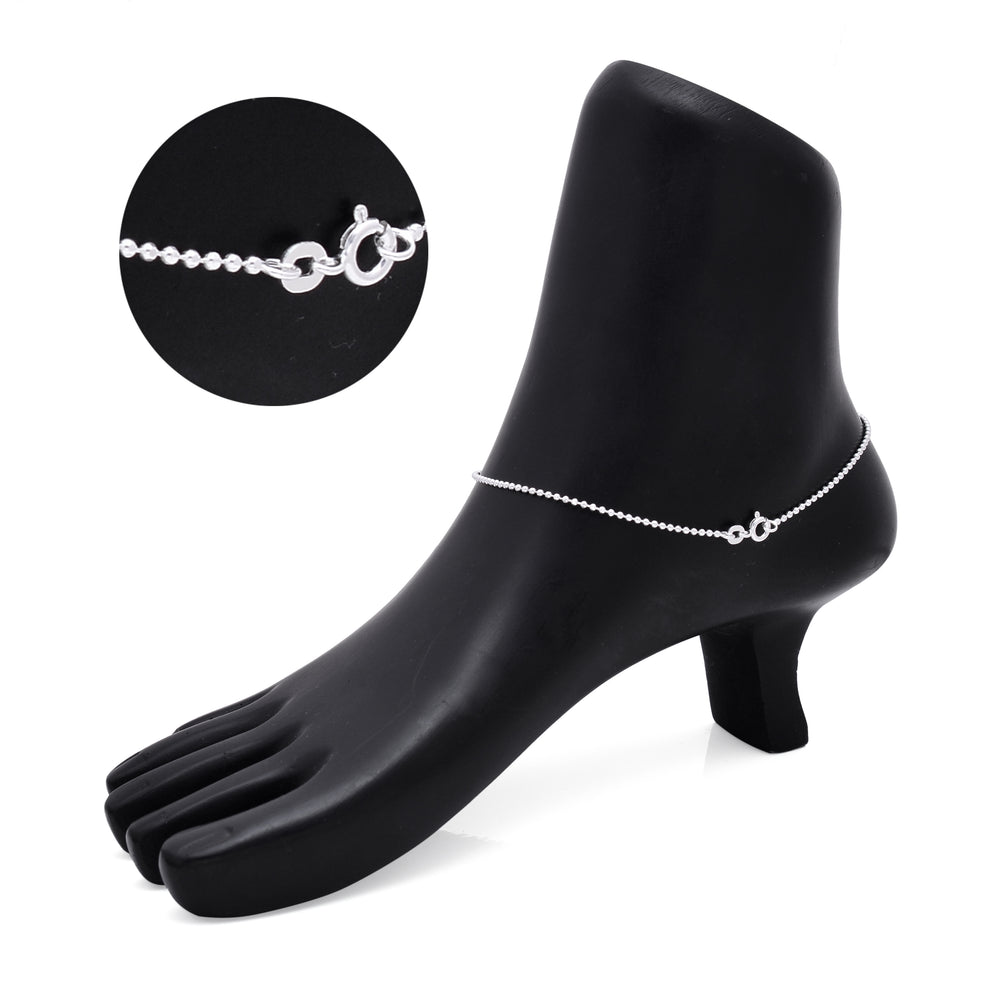 Bead Anklets in 92.5 Sterling Silver