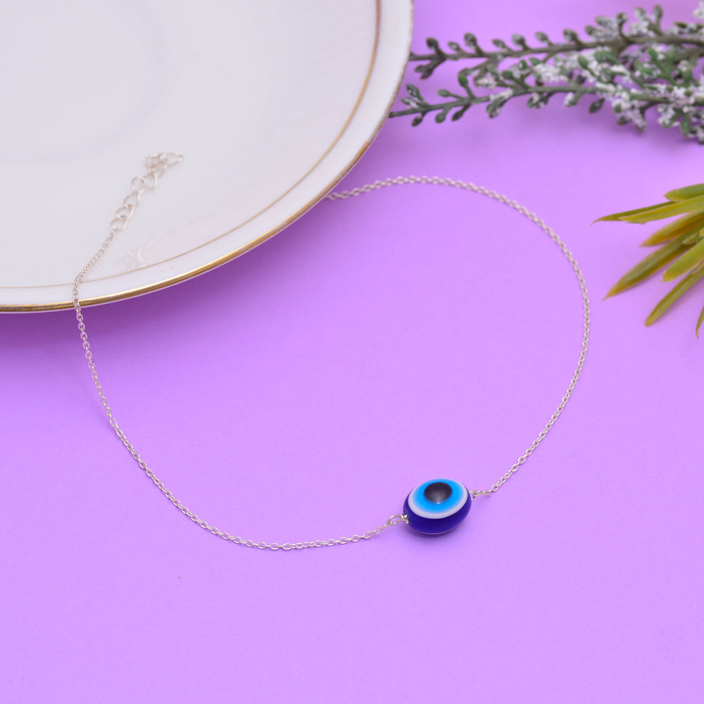 Evil Eye 925 Silver Chain Anklet