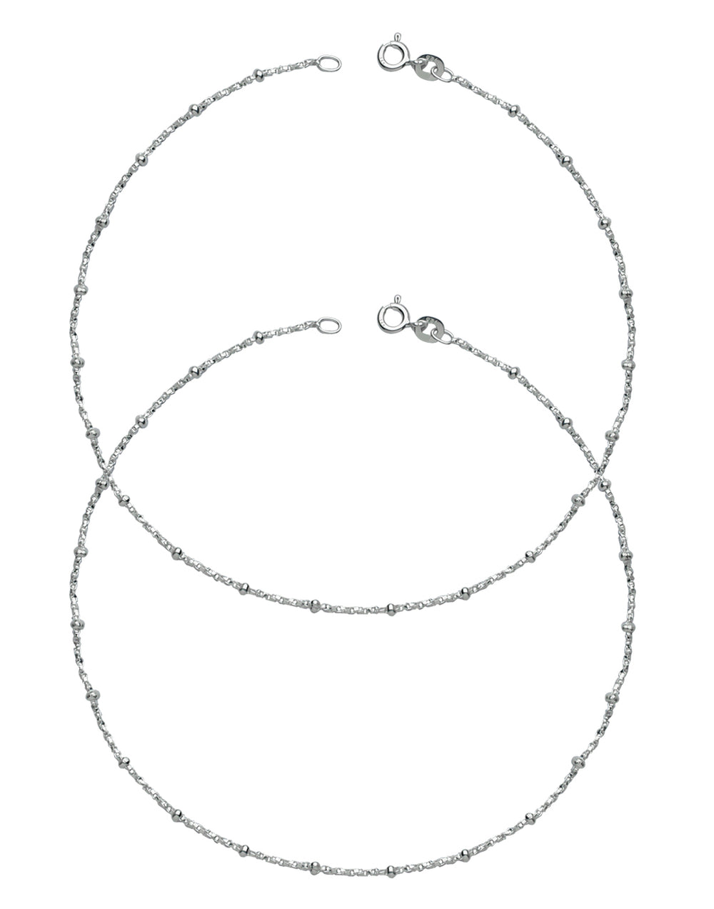 92.5 Sterling Silver Pair of Designer Anklets