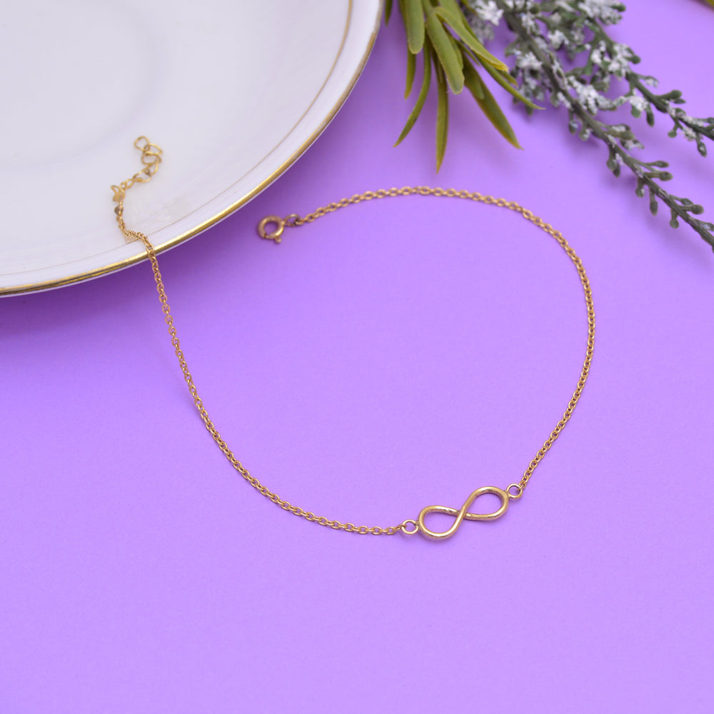 Infinity Gold Plated 925 Silver Anklet