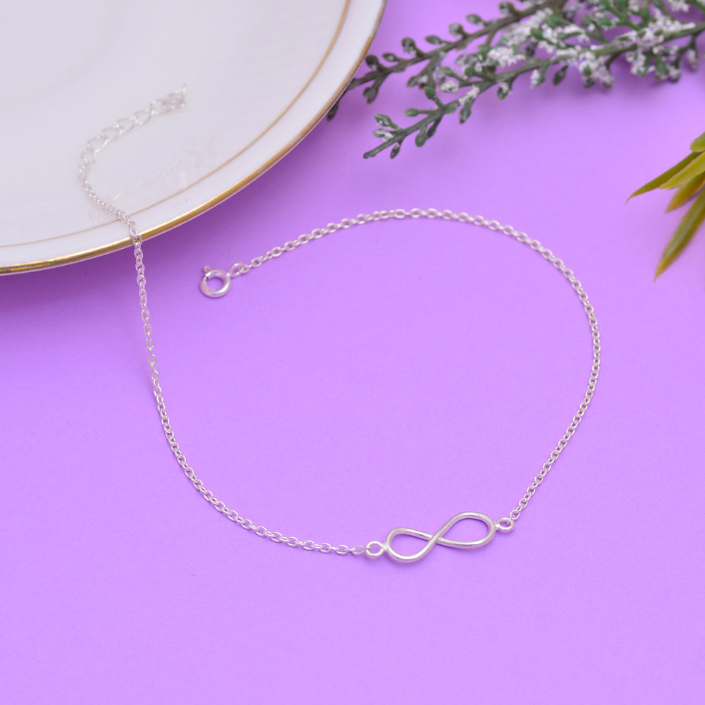 Infinity 925 Sterling Silver Chain Anklet