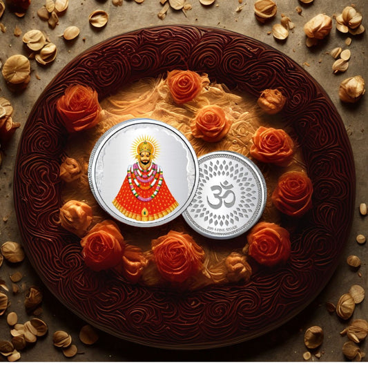 999 pure Silver 5 gm colorful UV print Khatu Shyam Ji Coin