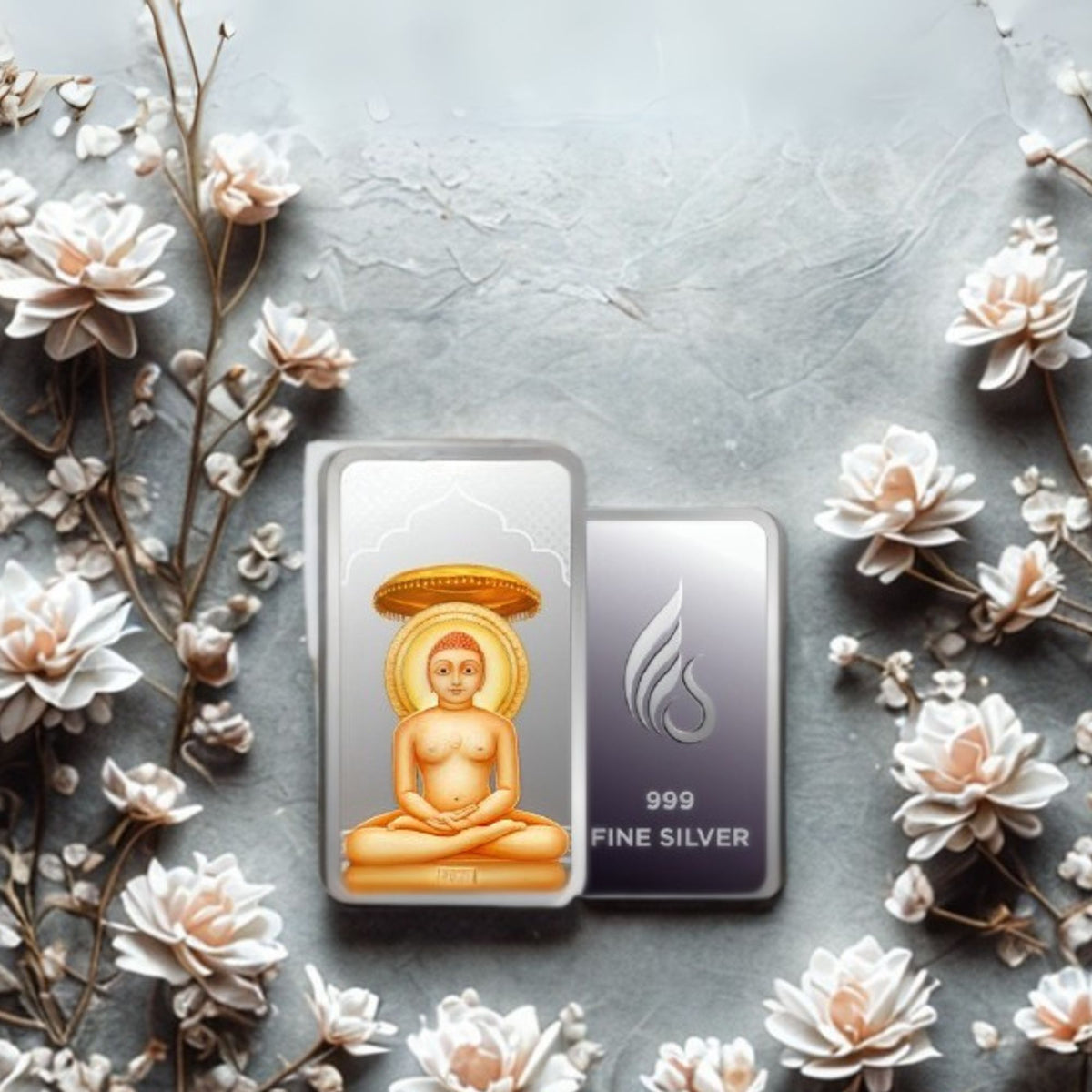999 pure Silver 5 gm colorful UV print Mahavir Swami Ji Bar