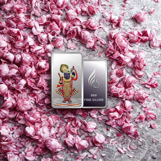 999 pure Silver 5 gm colorful UV print Nathdwara Shrinath ji Bar