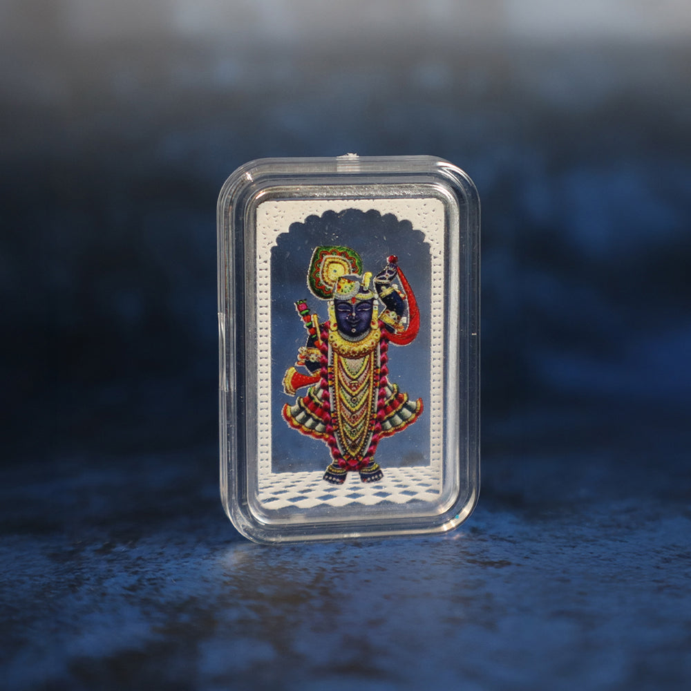 999 pure Silver 5 gm colorful UV print Nathdwara Shrinath ji Bar