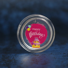 999 pure Silver 5gm colorful UV print Happy Birthday Coin