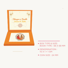 999 pure Silver 1 gm colorful UV print Rakhi RakshaBandhan Coin
