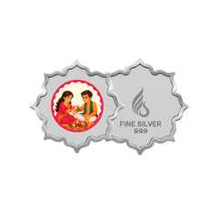 999 pure Silver 2 gm colorful UV print Rakhi RakshaBandhan Coin