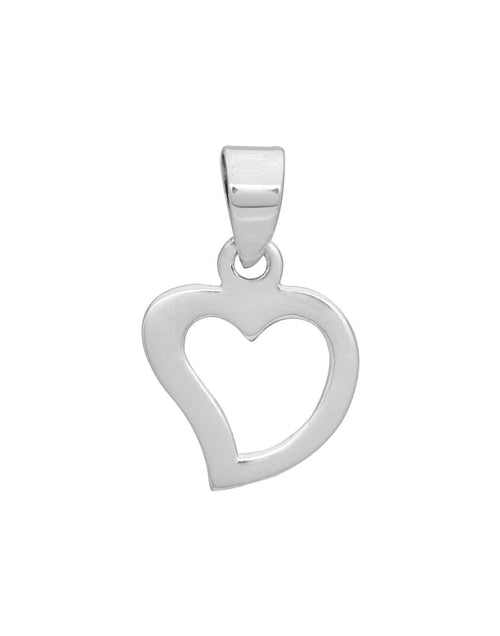 92.5 Sterling Silver Heart Shape Pendant - Default Title - Abhooshan