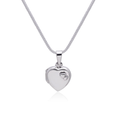 92.5 Sterling Silver Heart Shape Designer Photo Locket Pendant - Default Title - Abhooshan