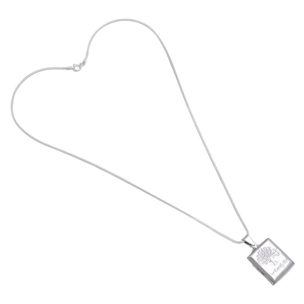 92.5 Sterling Silver Rectangle Designer Photo Locket Pendant