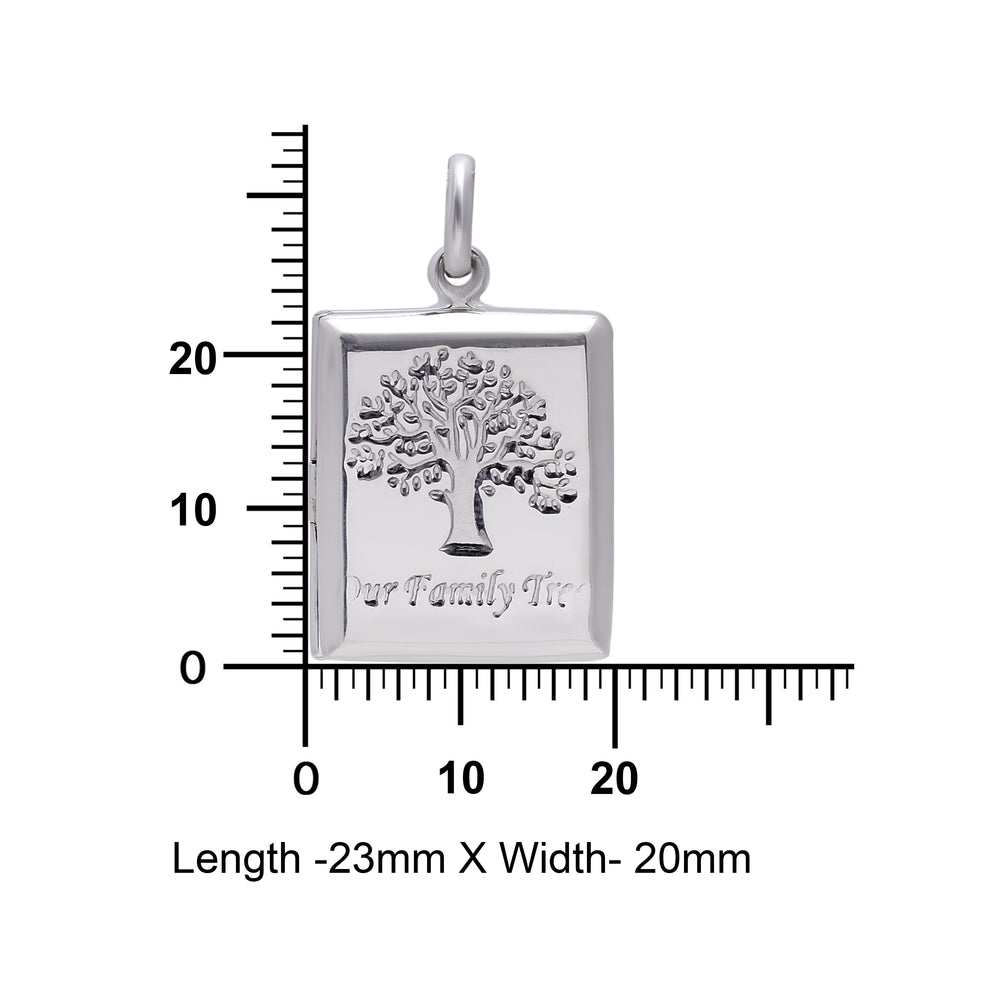 92.5 Sterling Silver Rectangle Designer Photo Locket Pendant