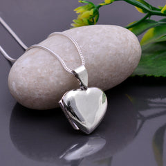 92.5 Sterling Silver Designer Heart Photo Locket Pendant