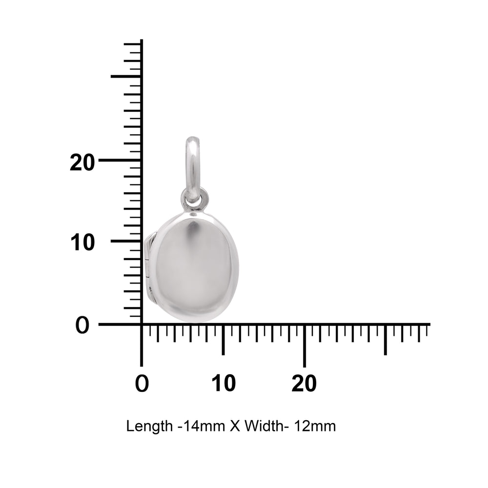 92.5 Sterling Silver Designer Oval Photo Locket Pendant