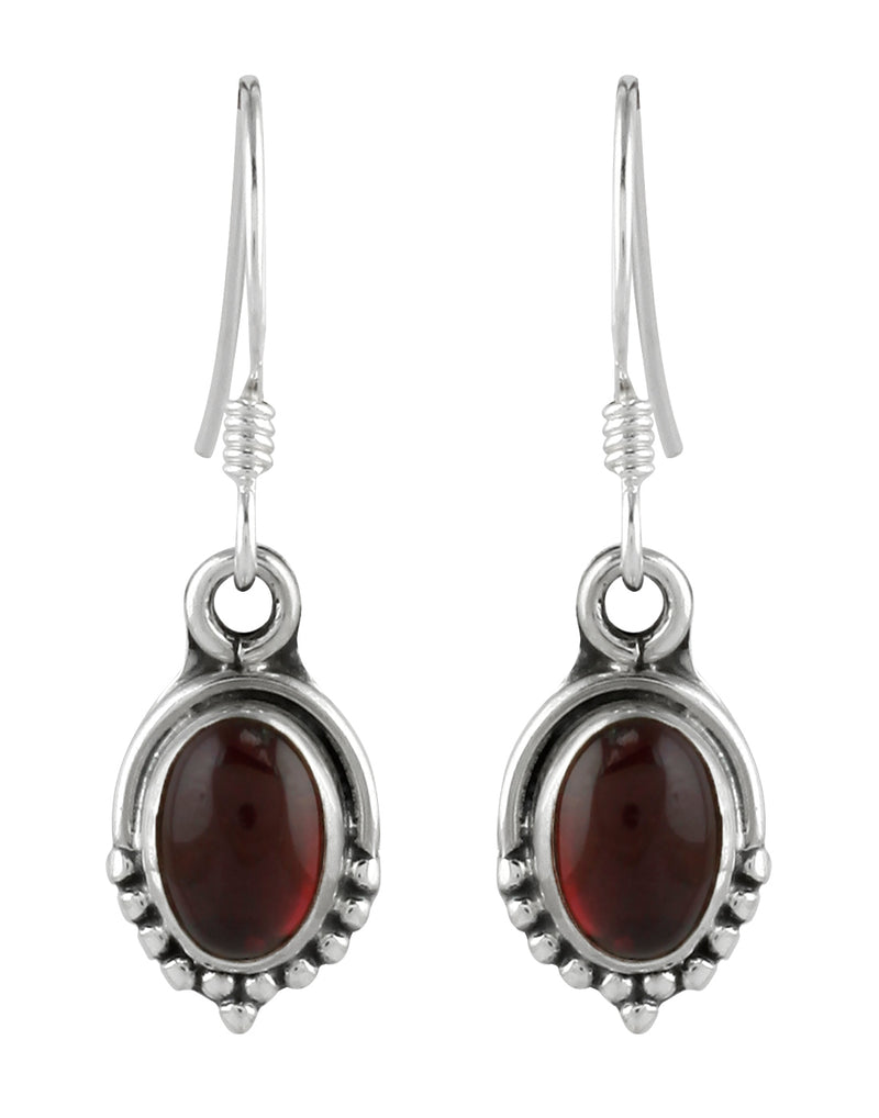 925 Sterling Silver Handmade Dangler Hanging Earrings with Precious Stone