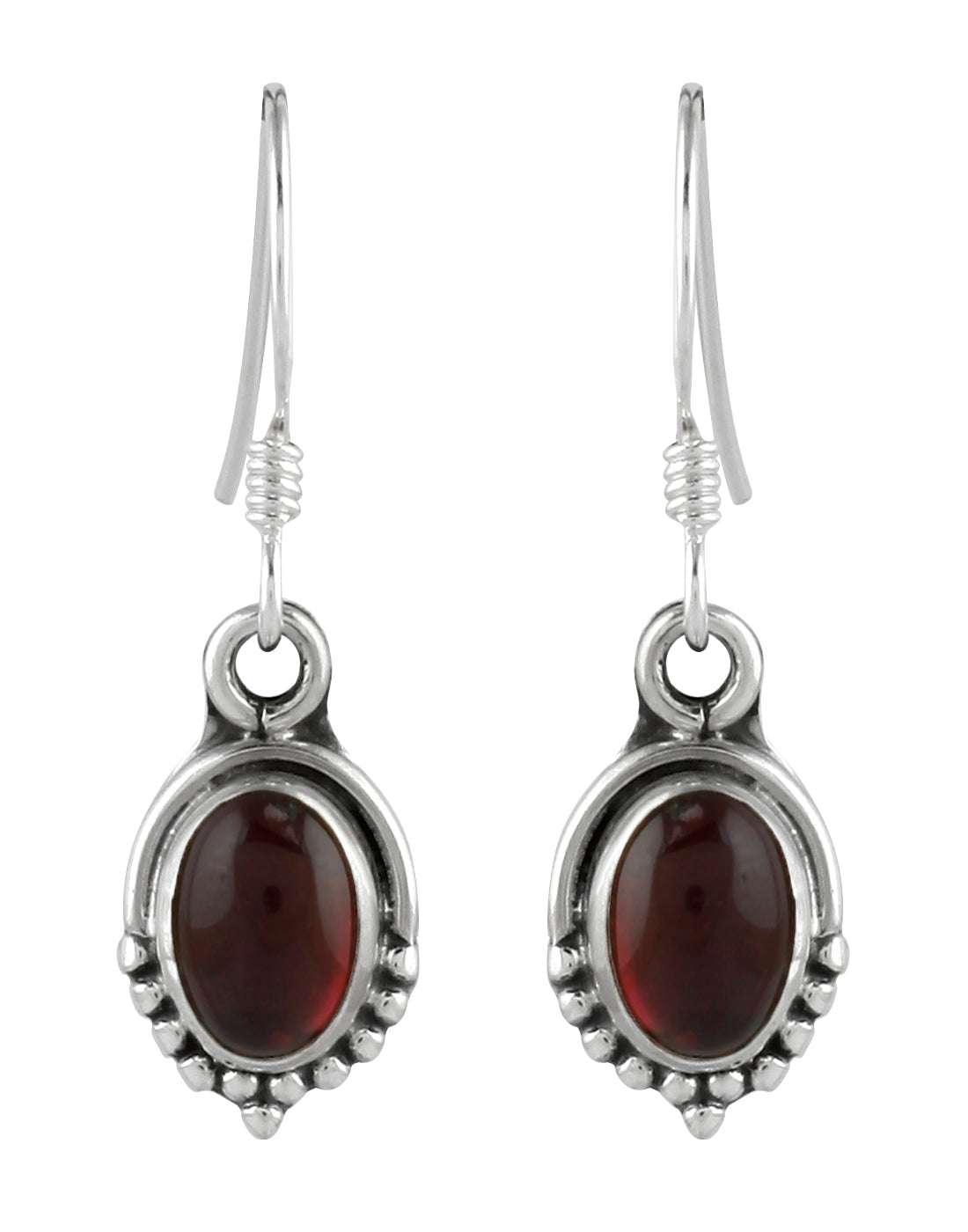 925 Sterling Silver Handmade Dangler Hanging Earrings with Precious Stone