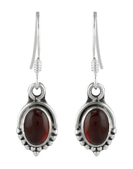 925 Sterling Silver Handmade Dangler Hanging Earrings with Precious Stone