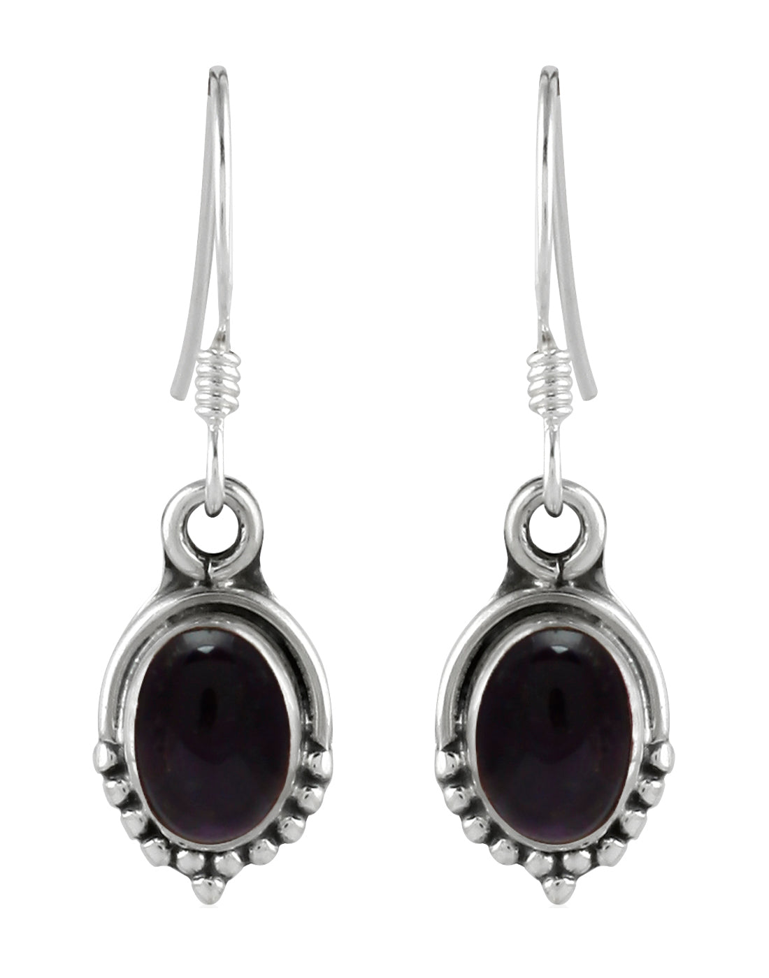 925 Sterling Silver Handmade Dangler Hanging Earrings with Amethyst Precious Stone