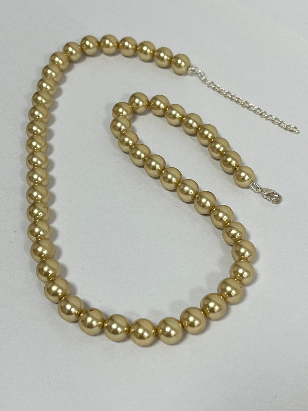 Handmade 8 mm Simulated Golden Yellow Colour Pearl Adjustable Mala Single Strand